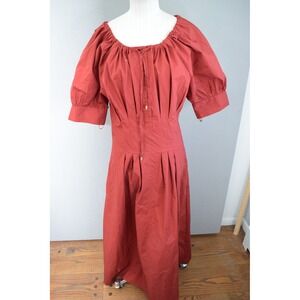 J.Crew Cinched-Waist Pintuck Shirt Dress 10T Brilliant Mahogany Womens